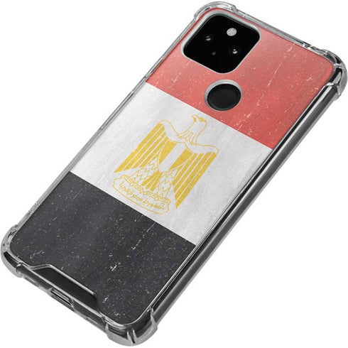 Egyptian Flag Distressed Google Pixel 5a 5G Clear Case